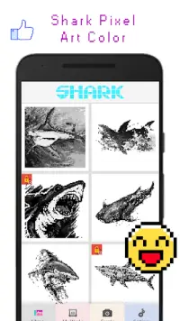 Shark Pixel Art Color Screen Shot 5