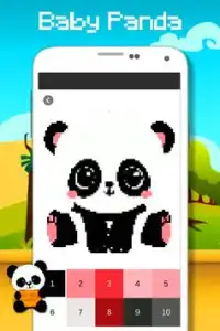 Panda colorindo pelo número - arte do pixel Screen Shot 0