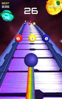 Ball Rolling on Colorful Road Speed Bouncing Jumps Screen Shot 1
