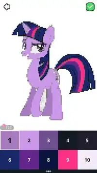 3D Little Pony Unicorn Color By Number Pixel art Screen Shot 6