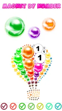 Magnetic Balls Color By Number - Magnet Bubbles Screen Shot 2