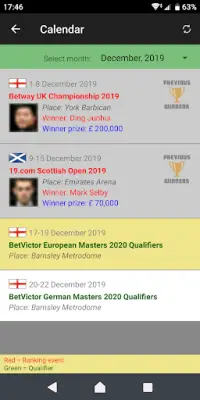 Snooker Scores Live Screen Shot 3