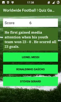 Worldwide Football! Quiz Game Screen Shot 1