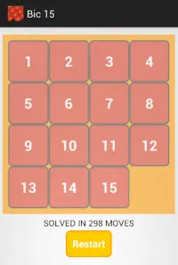 Bic 15 Number puzzle Screen Shot 1