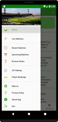 Live CricInfo - Live Cricket Scores Screen Shot 0