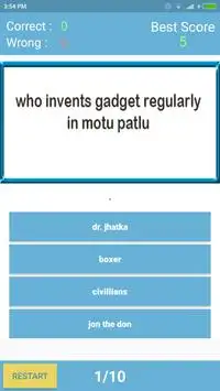 Trivia Quiz for Motu Patlu Screen Shot 1