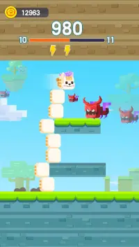 Square Cat - Square Kitten Run, Cat Tower Screen Shot 1
