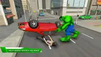 Incredible Green Monster Hero Fight City Rescue Screen Shot 0