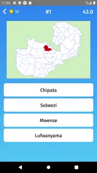 Zambia: Regions & Provinces Map Quiz Game Screen Shot 2