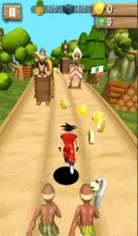 Subway Goku run super saiyan jungle Screen Shot 1