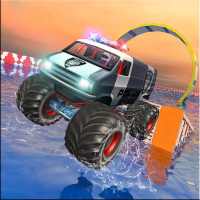 Police Monster Truck Gangster Chase Water Surfing