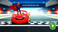 Super hero Hero Mcqueen - carreras de relámpagos Screen Shot 0