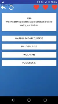 Województwa (prowincje) Polski - test, mapy, flagi Screen Shot 6