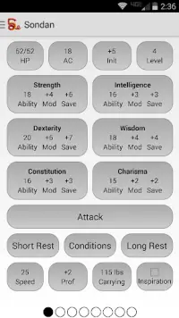 Squire - Character Manager Screen Shot 1