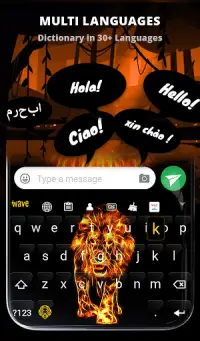 Fire Lion Wallpaper + Keyboard Screen Shot 3