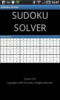 Sudoku Solver Screen Shot 0