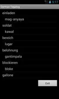 German Tagalog Tutor Screen Shot 2