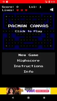 Pacman Game Screen Shot 1
