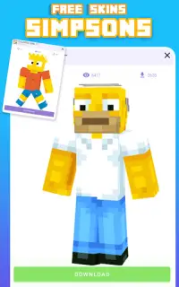 Skins Addon Map&Shader The Simpsons For MCPE 2021 Screen Shot 1