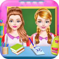 Twins Sisters Girls School Premier jour en classe