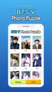 BTS V 포토 퍼즐 게임 - 방탄소년단 뷔 이미지 퍼즐 게임 Screen Shot 3