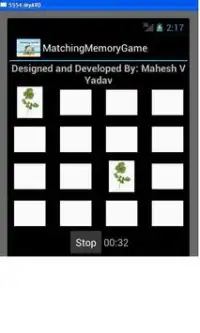 Matching Memory Game Screen Shot 1