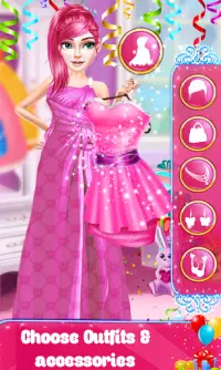 귀여운 패션 소녀 생일 파티 2 :의 Dressup 게임 Screen Shot 4