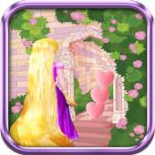 Rapunzel with Black Horse