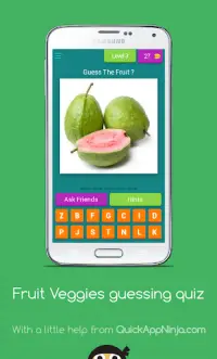Indovinare i frutti Quiz - Impara frutta o verdu Screen Shot 3