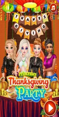 👑 Prinzessinnen Thanksgiving Party Spiele Mädchen Screen Shot 0