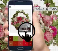 Cross Stitch Flowers Coloring By Number-Pixel Art Screen Shot 4