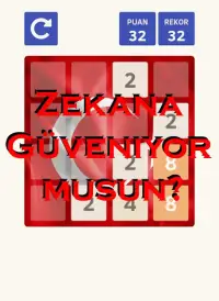Türk Bayrağı 2048 Zeka Oyunu Screen Shot 0