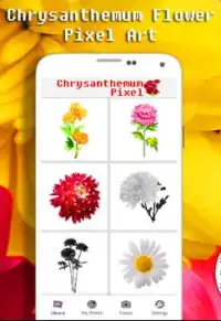 Chrysanthemum Flower Color By Number - Pixel Art Screen Shot 0