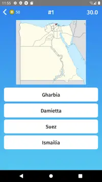Egypt: Regions & Provinces Map Quiz Game Screen Shot 2