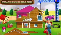 Pink house construction: juegos de construcción Screen Shot 1
