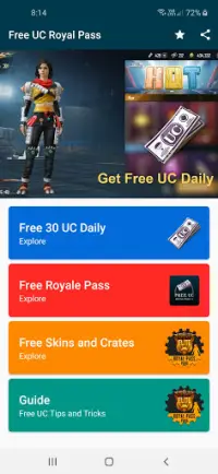 Free UC and Royal Pass 17 Screen Shot 0