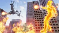Flying Fire Super Hero Game 3D Screen Shot 2