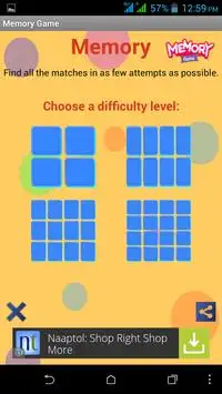 Memory Game Screen Shot 1