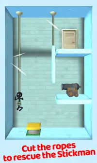 Stickman Salvataggio - Cut Rope Puzzle Game Screen Shot 4