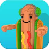 Dancing Hot Dog Guy Pixel Art  - Spot Me Challenge