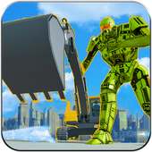 Heavy Excavator-Robot Transformation Construction