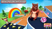 Racing Funny Fall Animal games Screen Shot 2