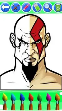 god of warriors coloring kratos by fans Screen Shot 5
