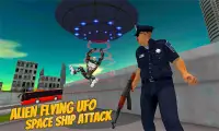 Flying UFO Robot Game:Alien SpaceShip Battle Screen Shot 0