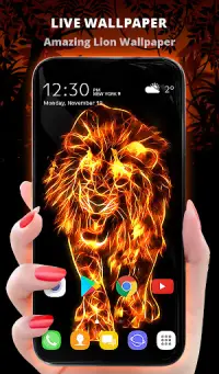 Fire Lion Wallpaper + Keyboard Screen Shot 0