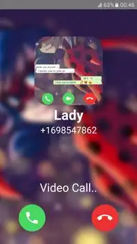 Fake Call Video from : Ladybug Noir Simulator Screen Shot 1