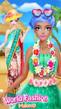 🗺️💄Girl Dress Up Salon - World Travel Screen Shot 2