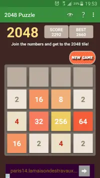 2048 Puzzle Game Numbers Screen Shot 3