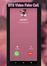 BTS Video Fake Call : Prank Chat Call Screen Shot 1