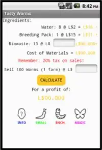 Squid's Worm Calculator Screen Shot 2